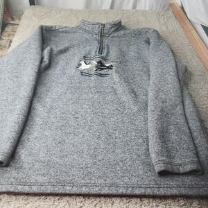 Women's Heather Grey Long Sleeve Pull-over Sweatshirt With Horses - Brindar - M